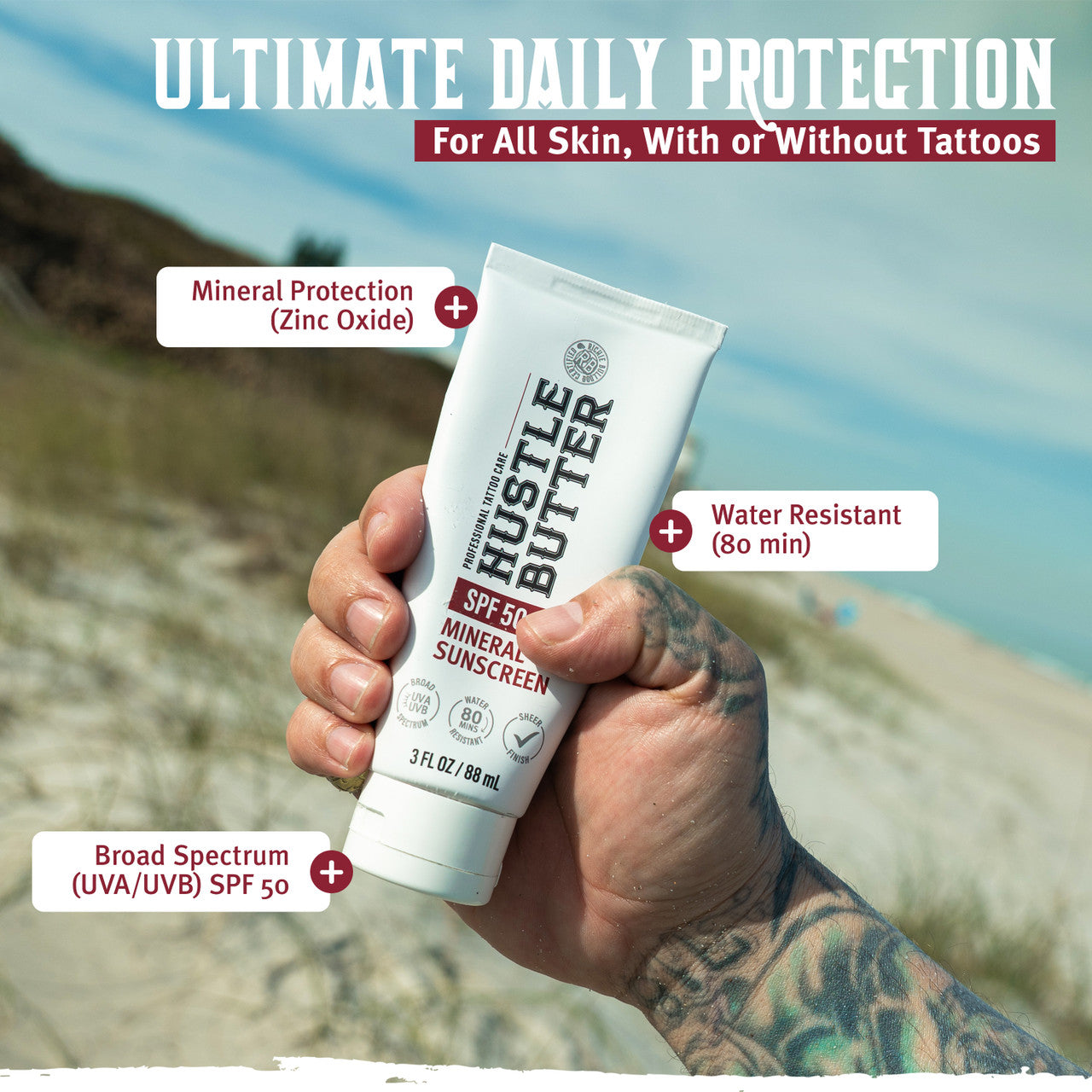 Hustle Butter Mineral Sunscreen Lotion - SPF 50