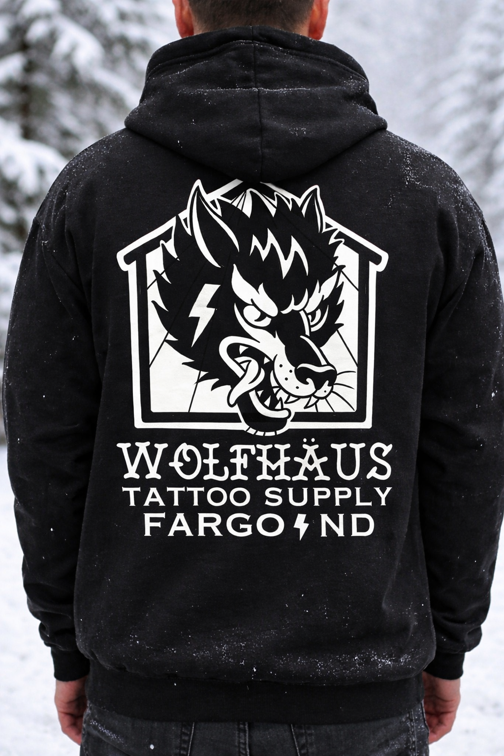 Wolfhaus Tattoo Supply Logo Hoodie