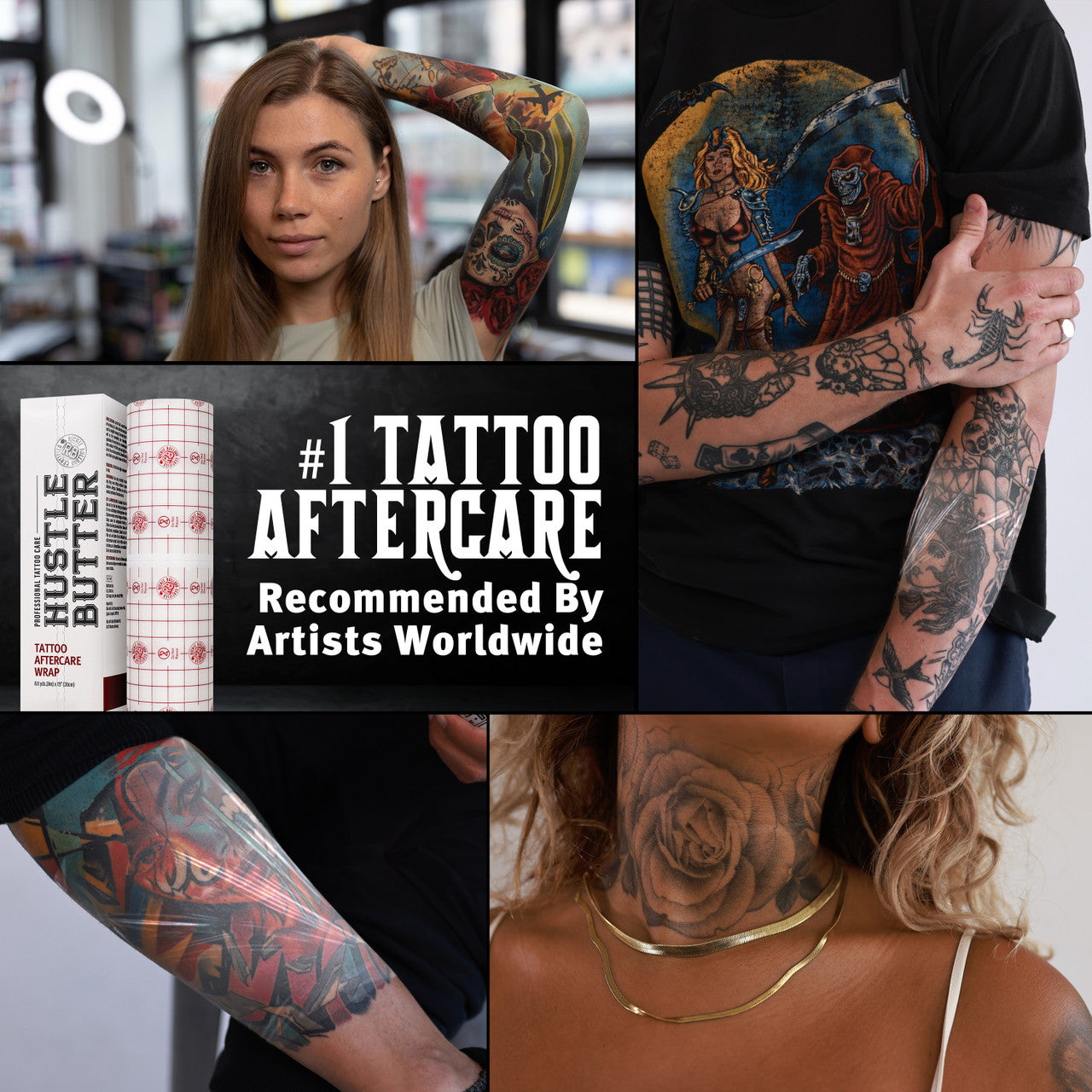 Hustle Butter Tattoo Aftercare Wrap - Pro Size 7.9" x 8.8y