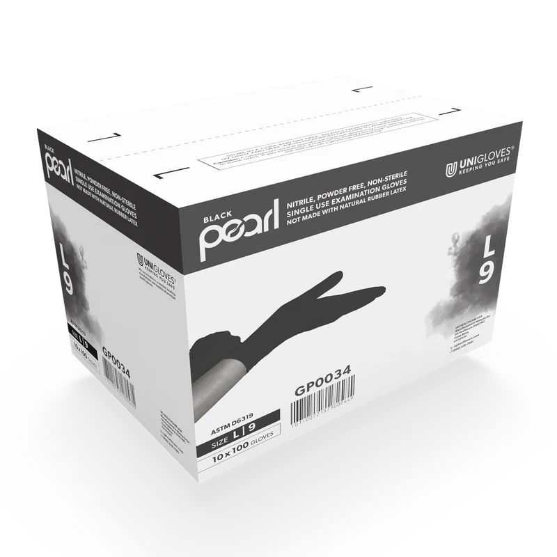 Unigloves Black Pearl Nitrile Gloves