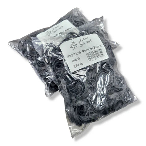Thick Rubber Bands - Black - 1/4lb