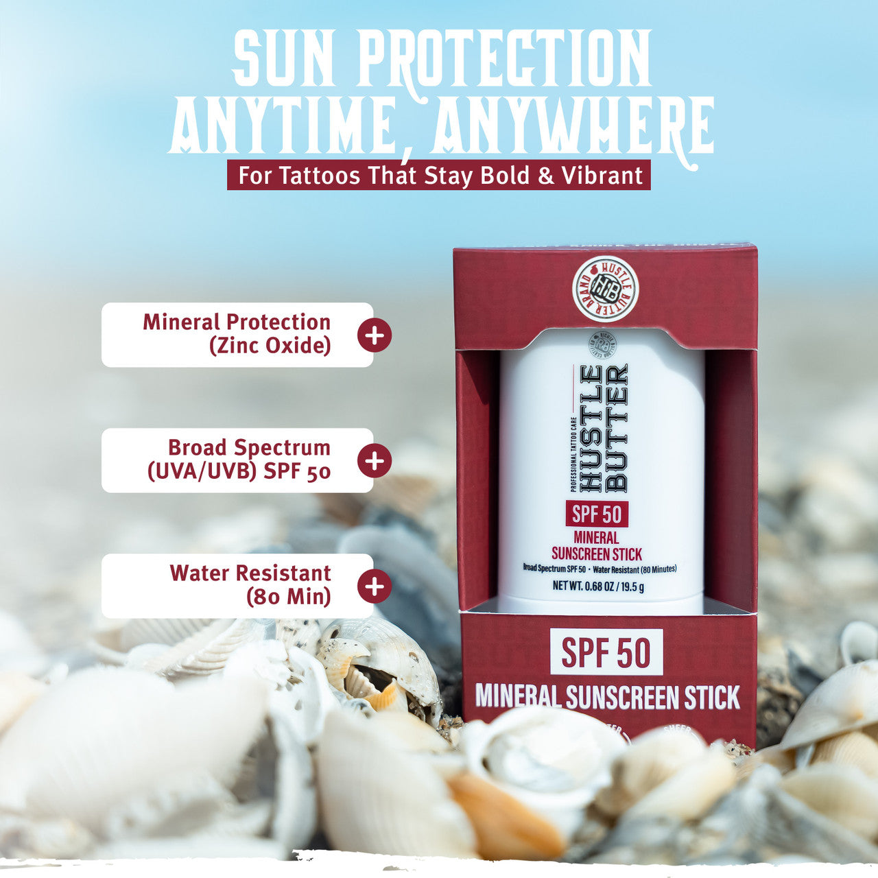 Hustle Butter Mineral Sunscreen Stick - SPF 50